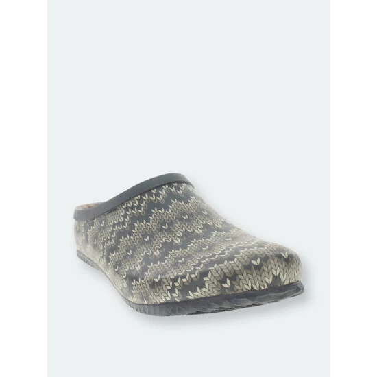Western Chief Women's Fair Isle Clog Mules & Slides Taupe 2 Western Chief Women's Fair Isle Clog Mules & Slides Taupe - Image 2