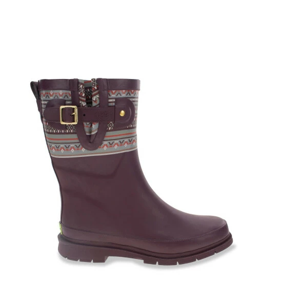 Western Chief Women's Craft Top Pop Mid Rain Boot - Maroon Boots 1 Western Chief Women's Craft Top Pop Mid Rain Boot - Maroon Boots