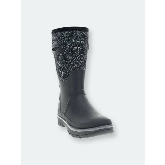 Western Chief Women's Bandana Neoprene Mid Boot - Black Boots 2 Western Chief Women's Bandana Neoprene Mid Boot - Black Boots - Image 2