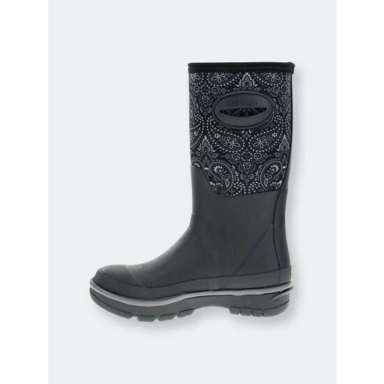 Western Chief Women's Bandana Neoprene Mid Boot - Black Boots 7 Western Chief Women's Bandana Neoprene Mid Boot - Black Boots - Image 7
