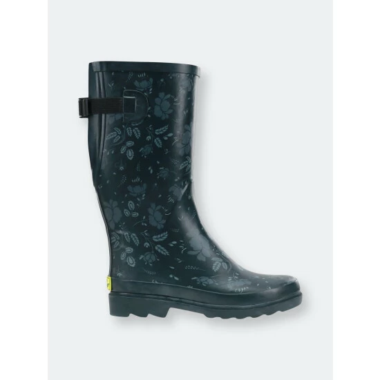 Western Chief Women's Feminine Floral Tall Vari-Fit Rain Boot - Slate Boots 1 Western Chief Women's Feminine Floral Tall Vari-Fit Rain Boot - Slate Boots