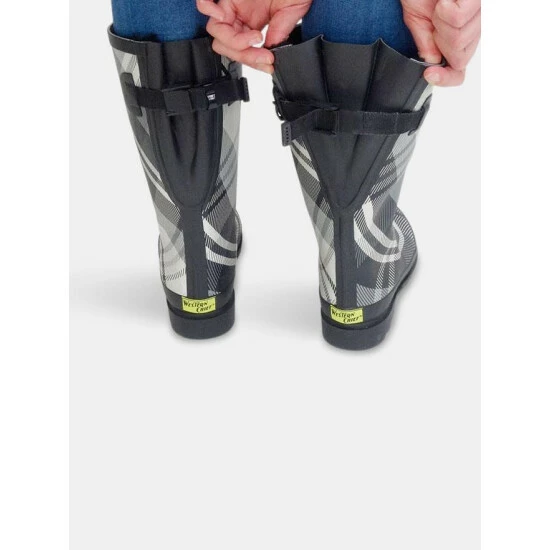 Western Chief Women's Feminine Floral Tall Vari-Fit Rain Boot - Slate Boots 6 Western Chief Women's Feminine Floral Tall Vari-Fit Rain Boot - Slate Boots - Image 6
