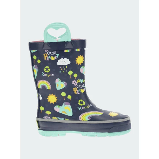 Western Chief Kids Save Our Planet Rain Boot Apparel Navy