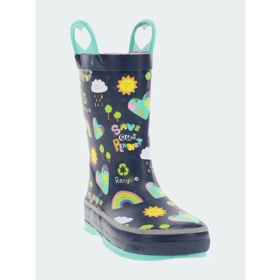 Western Chief Kids Save Our Planet Rain Boot Apparel Navy - Image 2