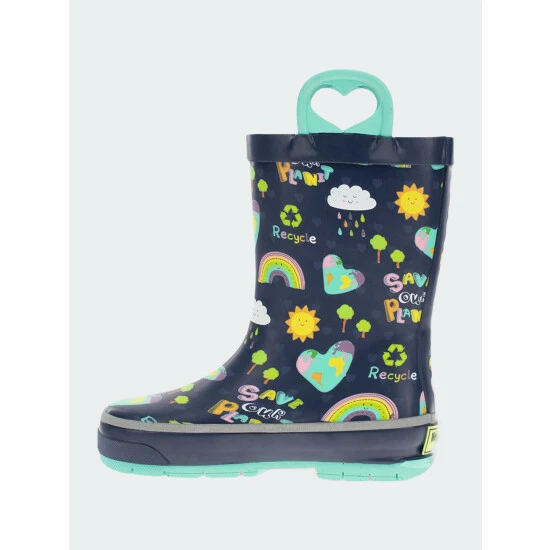 Western Chief Kids Save Our Planet Rain Boot Apparel Navy - Image 3