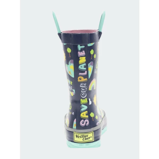 Western Chief Kids Save Our Planet Rain Boot Apparel Navy - Image 7