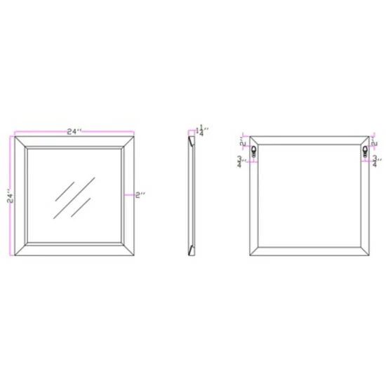 Camden Isle Bristol 24 In. X 24 In. Casual Square Classic Accent Mirror Lighting & Mirrors Gray 4 Camden Isle Bristol 24 In. X 24 In. Casual Square Classic Accent Mirror Lighting & Mirrors Gray - Image 4
