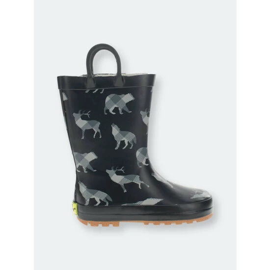 Western Chief Kids Woodland Plaid Rain Boot Apparel Black 1 Western Chief Kids Woodland Plaid Rain Boot Apparel Black