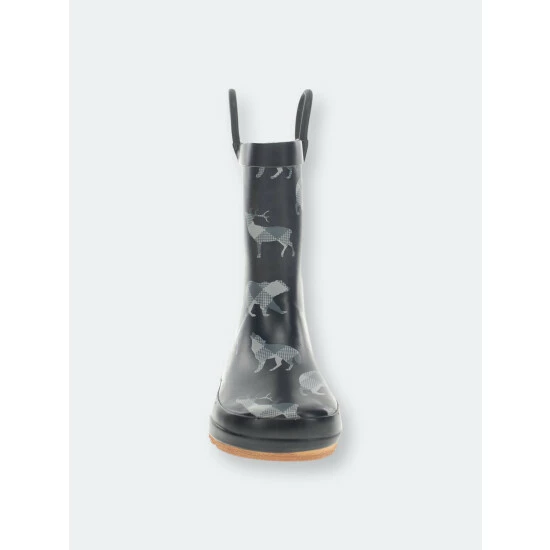 Western Chief Kids Woodland Plaid Rain Boot Apparel Black 4 Western Chief Kids Woodland Plaid Rain Boot Apparel Black - Image 4