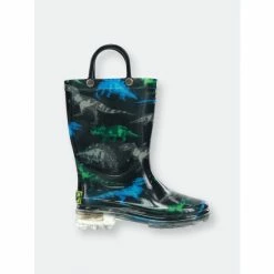 Western Chief Kids Dinosaur Friends Lighted Rain Boot Apparel Black