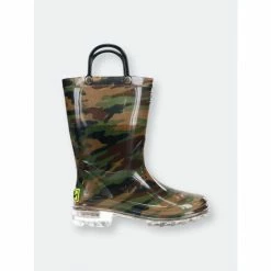 Western Chief Kids Camo Lighted Rain Boots - Green Apparel