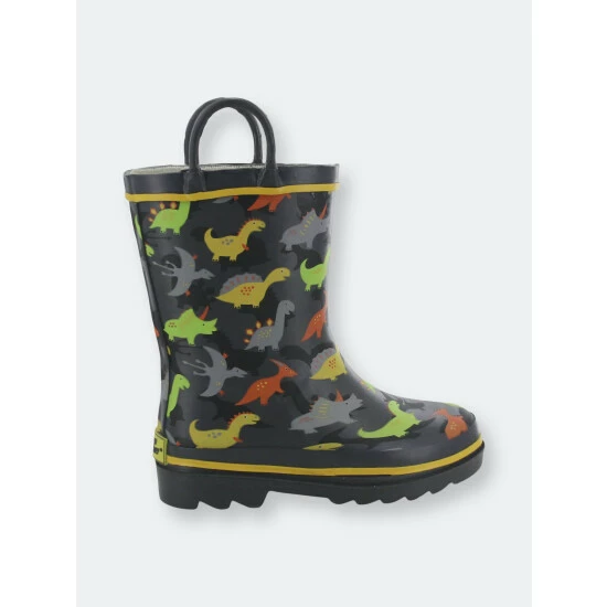 Western Chief Kids Dino Dash Rain Boot - Charcoal Apparel 1 Western Chief Kids Dino Dash Rain Boot - Charcoal Apparel