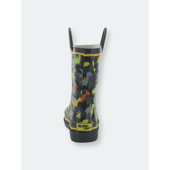 Western Chief Kids Dino Dash Rain Boot - Charcoal Apparel 5 Western Chief Kids Dino Dash Rain Boot - Charcoal Apparel - Image 5