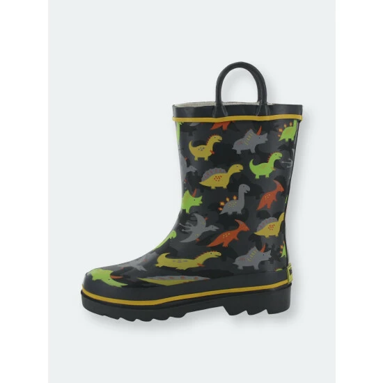 Western Chief Kids Dino Dash Rain Boot - Charcoal Apparel 6 Western Chief Kids Dino Dash Rain Boot - Charcoal Apparel - Image 6