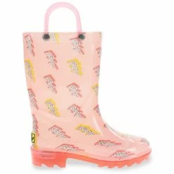 Western Chief Kids Pink Lightning Lighted Rain Boot Shoes
