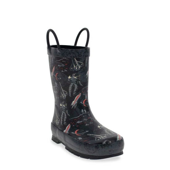 Western Chief Kids Space Tour Rain Boot Shoes Charcoal 2 Western Chief Kids Space Tour Rain Boot Shoes Charcoal - Image 2