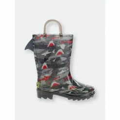 Western Chief Kids Shark Lighted Rain Boot Shoes Black