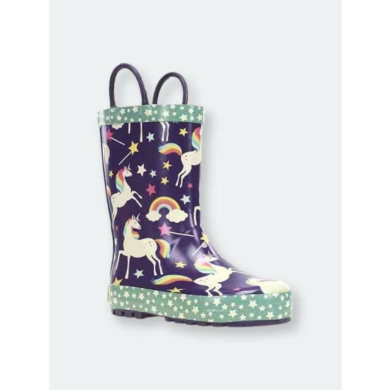 Western Chief Kids Unicorn Dreams Rain Boot Apparel Purple - Image 2