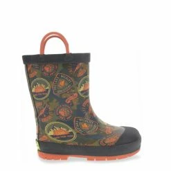 Western Chief Kids Adventure Patch Rain Boot Shoes Olive