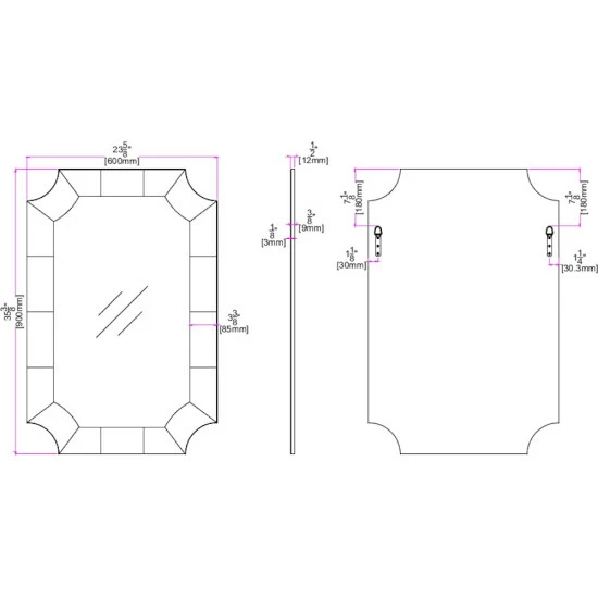 Camden Isle Templar 23.625" X 35.375" Casual Irregular Framed Classic Accent Mirror Lighting & Mirrors Gray 5 Camden Isle Templar 23.625" X 35.375" Casual Irregular Framed Classic Accent Mirror Lighting & Mirrors Gray - Image 5