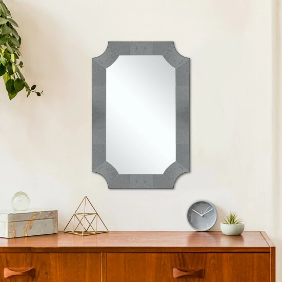Camden Isle Templar 23.625" X 35.375" Casual Irregular Framed Classic Accent Mirror Lighting & Mirrors Gray 6 Camden Isle Templar 23.625" X 35.375" Casual Irregular Framed Classic Accent Mirror Lighting & Mirrors Gray - Image 6