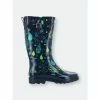 Western Chief Women&apos;s Pouring Paisley Tall Rain Boot - Navy Boots