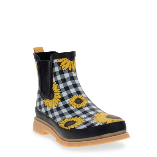 Western Chief Women's Sunny Flowers Chelsea Boot Boots Black 2 Western Chief Women's Sunny Flowers Chelsea Boot Boots Black - Image 2