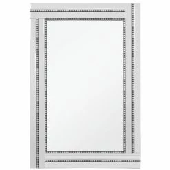 Camden Isle Princeton Casual Rectangle Classic Accent Mirror Lighting & Mirrors Silver