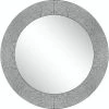 Camden Isle Rachel Casual Round Framed Classic Accent Mirror Lighting & Mirrors Gray