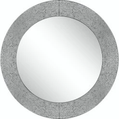 Camden Isle Rachel Casual Round Framed Classic Accent Mirror Lighting & Mirrors Gray