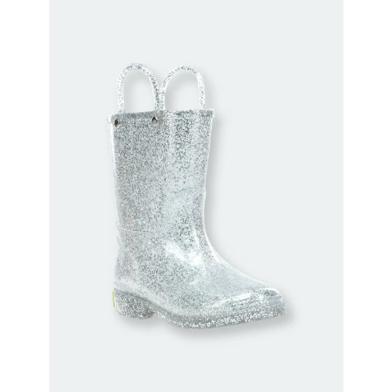 Western Chief Kids Glitter Rain Boots Apparel Silver - Image 2