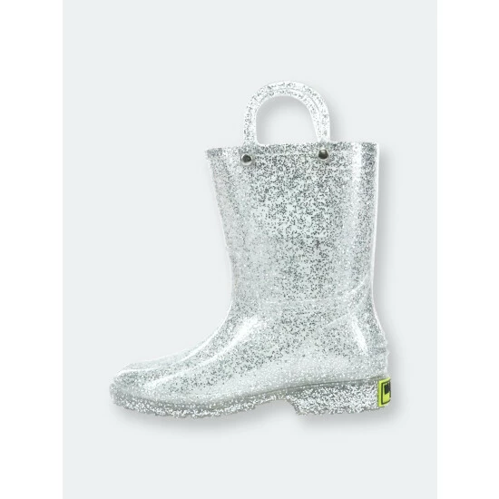Western Chief Kids Glitter Rain Boots Apparel Silver - Image 4