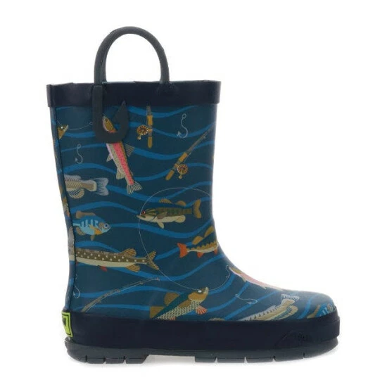 Western Chief Kids Gone Fish'n Rain Boot Shoes Navy 1 Western Chief Kids Gone Fish'n Rain Boot Shoes Navy