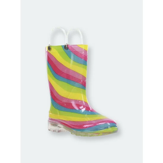 Western Chief Kids Rainbow Lighted Rain Boot Apparel Multi 2 Western Chief Kids Rainbow Lighted Rain Boot Apparel Multi - Image 2