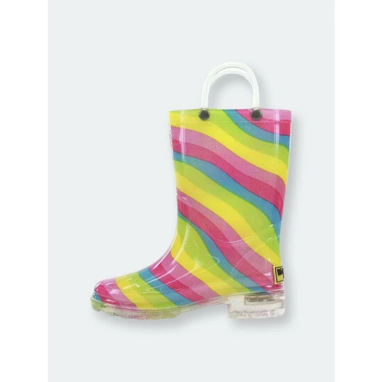 Western Chief Kids Rainbow Lighted Rain Boot Apparel Multi 4 Western Chief Kids Rainbow Lighted Rain Boot Apparel Multi - Image 4