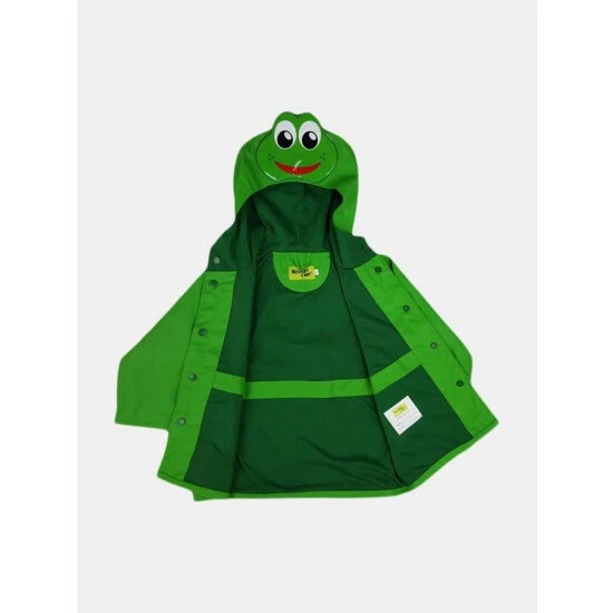 Western Chief Kids Frog Rain Coat Apparel Green 2 Western Chief Kids Frog Rain Coat Apparel Green - Image 2