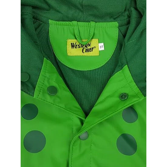 Western Chief Kids Frog Rain Coat Apparel Green 4 Western Chief Kids Frog Rain Coat Apparel Green - Image 4