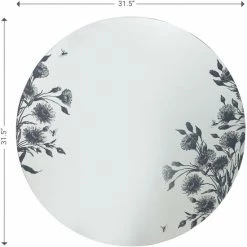 Camden Isle Floral Silk 31.5 In. X 31.5 In. Casual Round Frameless Classic Accent Mirror - Silkscreened Floral Lighting & Mirrors Clear 10 Camden Isle Floral Silk 31.5 In. X 31.5 In. Casual Round Frameless Classic Accent Mirror - Silkscreened Floral Lighting & Mirrors Clear -Western Chief shop unnamed file 218