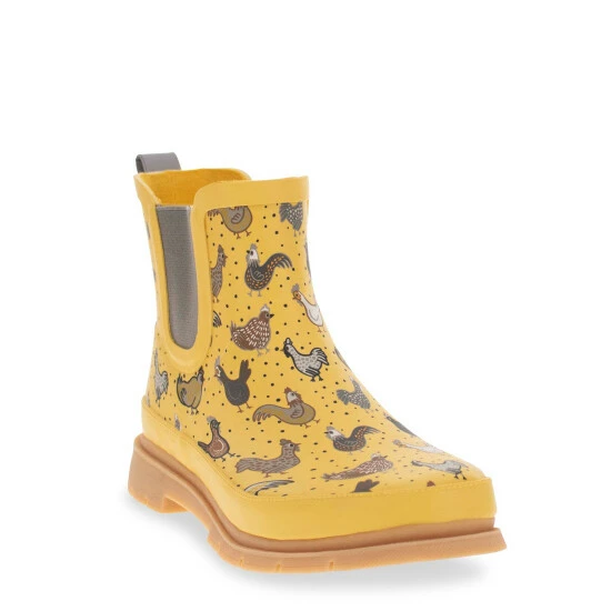 Western Chief Women's Hen Frenzy Chelsea Boot Boots Yellow 2 Western Chief Women's Hen Frenzy Chelsea Boot Boots Yellow - Image 2