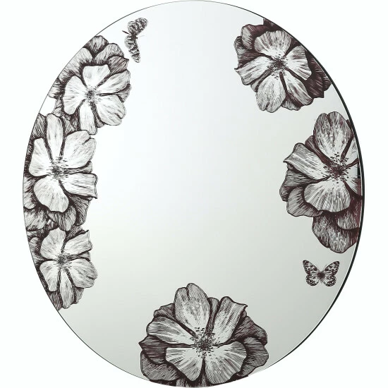 Camden Isle Floral Silk 31.5 In. X 31.5 In. Casual Round Frameless Classic Accent Mirror - Bolder Print Lighting & Mirrors Clear 1 Camden Isle Floral Silk 31.5 In. X 31.5 In. Casual Round Frameless Classic Accent Mirror - Bolder Print Lighting & Mirrors Clear