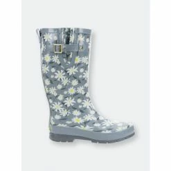 Western Chief Women&apos;s Daisy Daze Tall Rain Boot - Gray Boots
