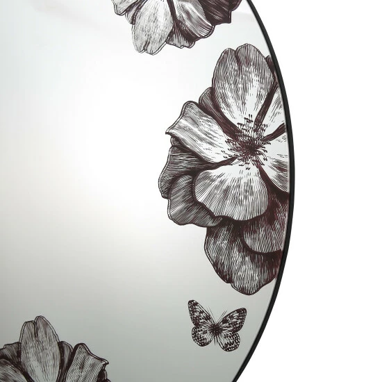Camden Isle Floral Silk 31.5 In. X 31.5 In. Casual Round Frameless Classic Accent Mirror - Bolder Print Lighting & Mirrors Clear 3 Camden Isle Floral Silk 31.5 In. X 31.5 In. Casual Round Frameless Classic Accent Mirror - Bolder Print Lighting & Mirrors Clear - Image 3