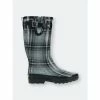 Western Chief Women&apos;s Highland Plaid Rain Boot Boots Charcoal