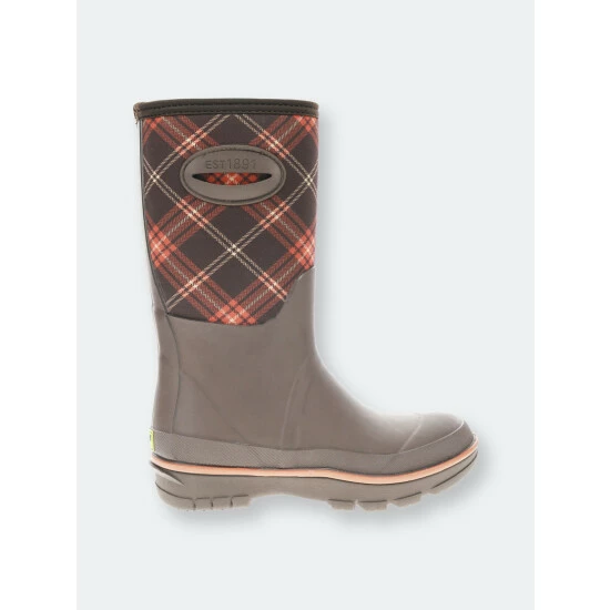 Western Chief Women's Harvest Plaid Neoprene Mid Boot Boots Brown