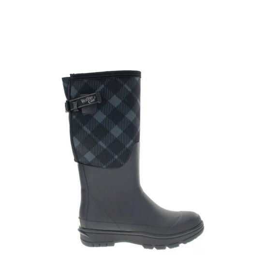 Western Chief Women's Buffalo Check Vari-Fit Polarprene Tall Rain Boot Boots Black