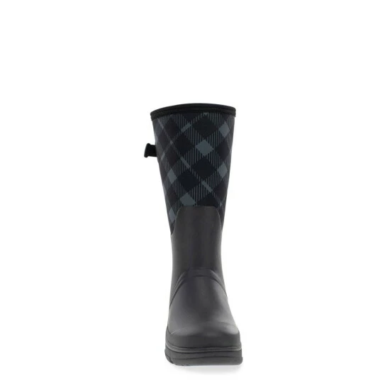 Western Chief Women's Buffalo Check Vari-Fit Polarprene Tall Rain Boot Boots Black - Image 3