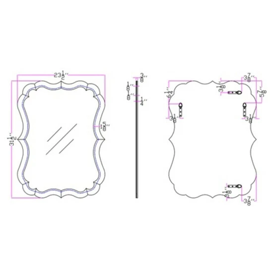 Camden Isle Perfect Symmetry Casual Irregular Classic Accent Mirror Lighting & Mirrors Clear 4 Camden Isle Perfect Symmetry Casual Irregular Classic Accent Mirror Lighting & Mirrors Clear - Image 4