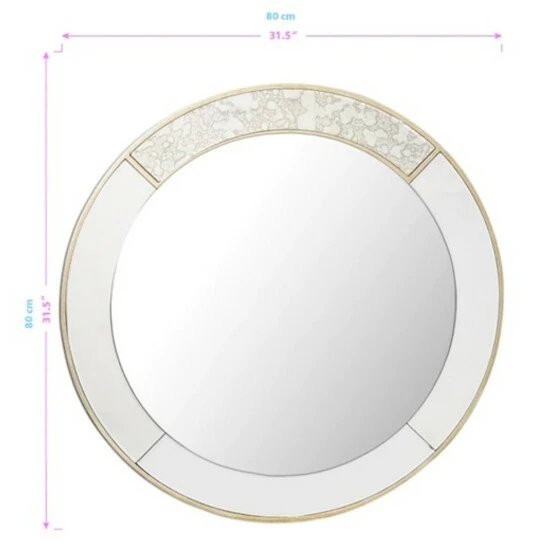Camden Isle Brooks 31.5 In. X 31.5 In. Casual Round Classic Accent Mirror Lighting & Mirrors Gold 3 Camden Isle Brooks 31.5 In. X 31.5 In. Casual Round Classic Accent Mirror Lighting & Mirrors Gold - Image 3