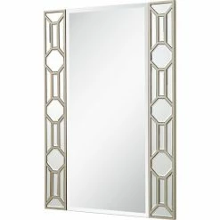 Camden Isle Lilian 25.6" X 34.6" Casual Rectangle Framed Classic Accent Mirror Lighting & Mirrors Champagne