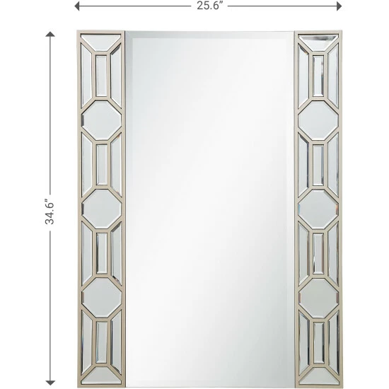 Camden Isle Lilian 25.6" X 34.6" Casual Rectangle Framed Classic Accent Mirror Lighting & Mirrors Champagne 5 Camden Isle Lilian 25.6" X 34.6" Casual Rectangle Framed Classic Accent Mirror Lighting & Mirrors Champagne - Image 5